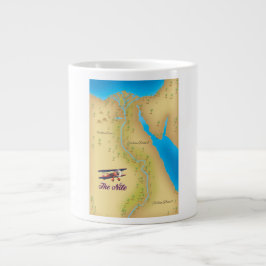 Caneca De Café Grande O pôster de mapa antigo estilo vintage do Nilo
