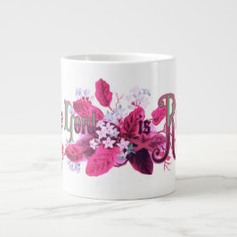 Caneca De Café Grande O Senhor Ressuscitou Arte Vintage de Páscoa Rosa M