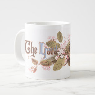 Caneca De Café Grande "O Senhor Ressuscitou" Flores de Páscoa Vintage