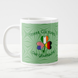 Caneca De Café Grande O Shamrock alemão Irish American Flagiliza Persona