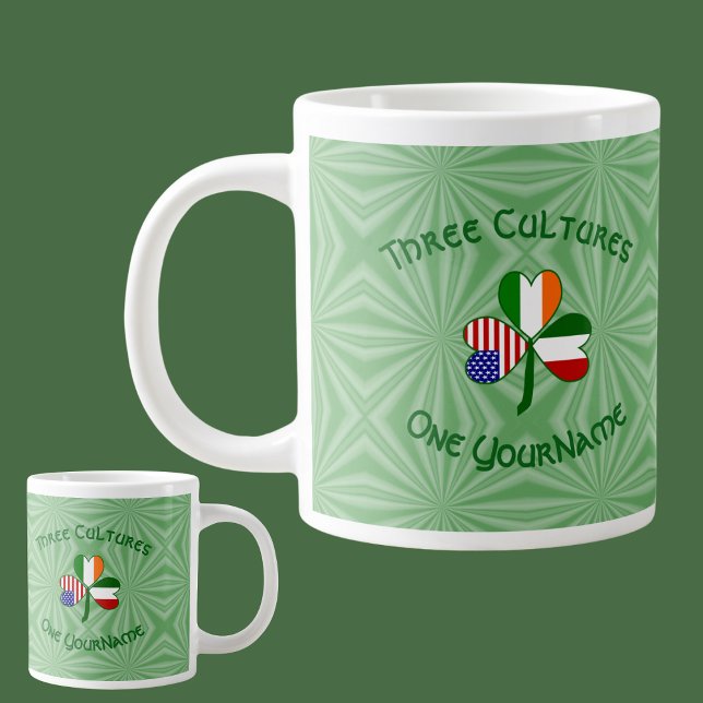 Caneca De Café Grande O Shamrock Irlandês Irlandês Personalizado (Criador carregado)