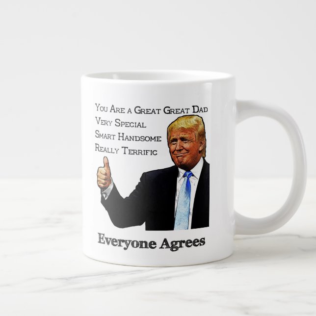 Caneca De Café Grande O Trump Endossa Como Pai De Excelente De Excelente (Direita)