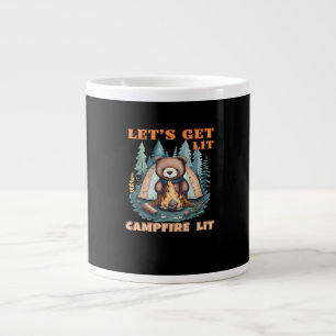 Caneca De Café Grande O vamos Se Atira. Camfire Lit. Tent Camping Classi