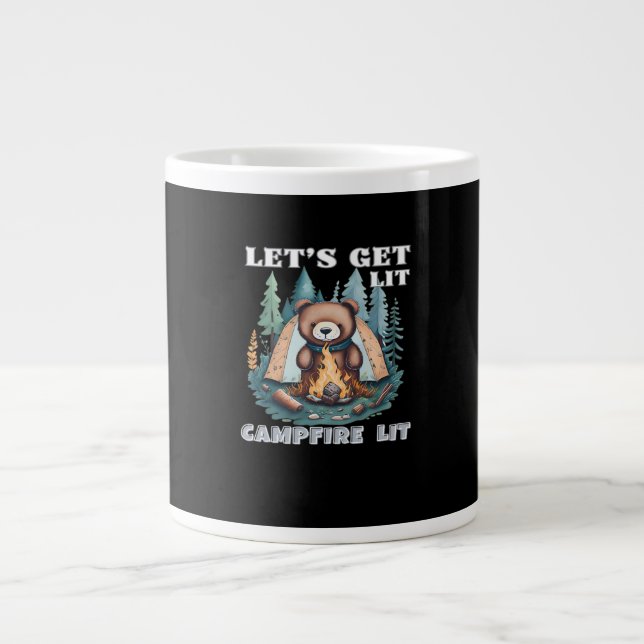 Caneca De Café Grande O vamos Se Atira. Campfire Lit Classic (Frente)