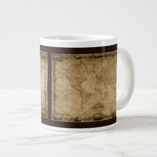 Caneca De Café Grande O velho mapa do mundo de Colton, Jumbo Soup Mug