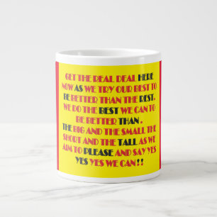 Caneca De Café Grande O verdadeiro negócio das cartas de promoção