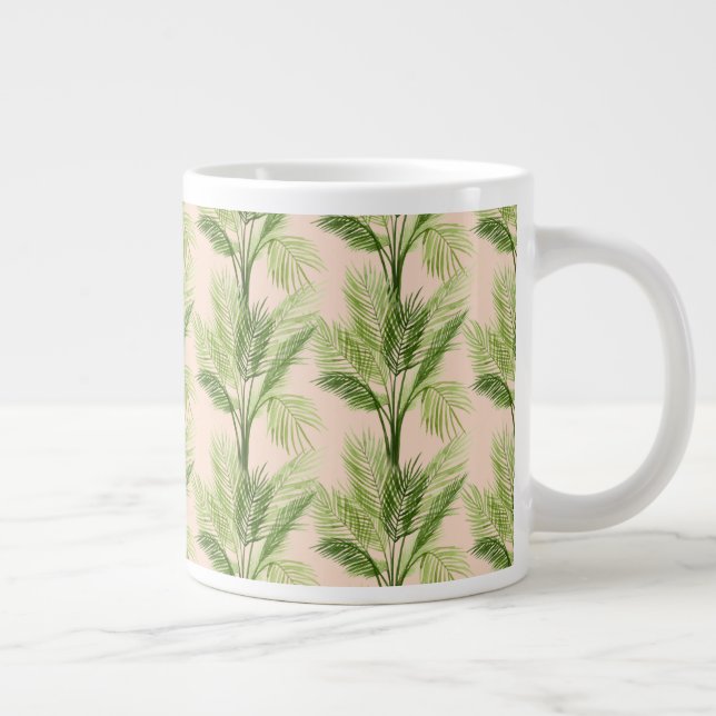 Caneca De Café Grande Oásis Interior | Padrão da árvore palma (Direita)
