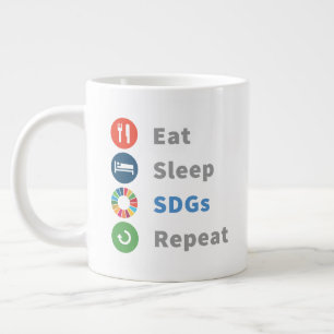 Caneca De Café Grande Objetivos de Sustentabilidade Modernos Engraçados