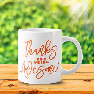 Caneca De Café Grande Obrigado por Ser Incrível! Dia Mundial do Cumprime