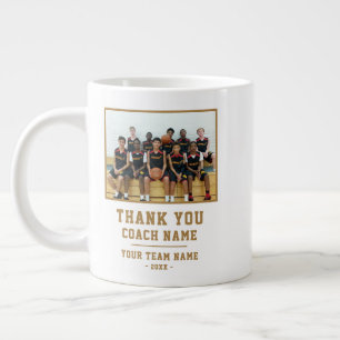 Caneca De Café Grande Obrigado Treinador Nome da Equipe Foto