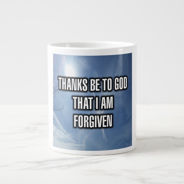 Caneca De Café Grande Obrigados São Para Deus Que Eu Sou Perdoado Mug (Frente)