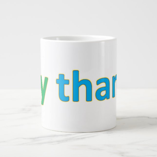 Caneca De Café Grande obrigados yay Mug (Frente)