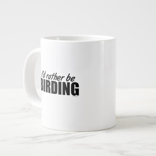 Caneca De Café Grande Observador de pássaro (Frente Esquerda)