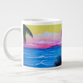 Caneca De Café Grande Oceano do Pôr do Sol