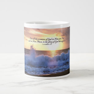 Caneca De Café Grande Oceano 'Todas as promessas de Deus'