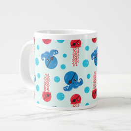 Caneca De Café Grande Octopus Pirata, Jellyfish Pirata, Animais do Mar