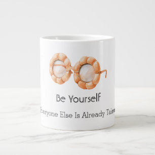 Caneca De Café Grande Óculos de Abóbora Seja Você Mesmo