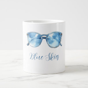 Caneca De Café Grande Óculos de Sol Blue Skies