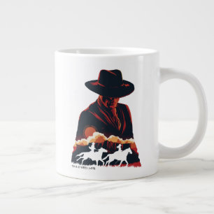 Caneca De Café Grande Oeste  Homem na Silhueta do Deserto Negro