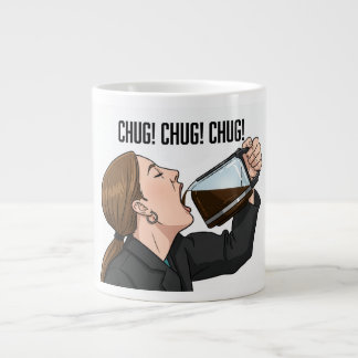 Caneca De Café Grande Office Woman Chugging Coffee From Pot Humor