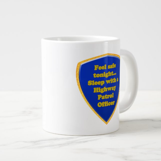 Caneca De Café Grande Oficial de Patrulha Rodoviária (Frente Esquerda)