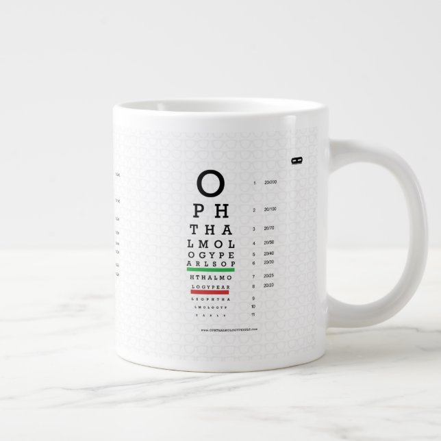 Caneca De Café Grande Oftalmologia Pérola Acuidade Visual Jumbo Mug (Direita)
