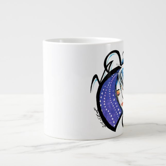 Caneca De Café Grande OG Grafite Geisha Tattoo Design (Frente)