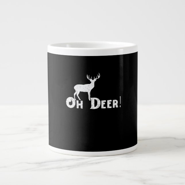 Caneca De Café Grande Oh Deer Clean Graphic Style  (Frente)