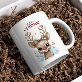 Caneca De Café Grande Oh Deer, é Natal! Cute Reindeer Mug