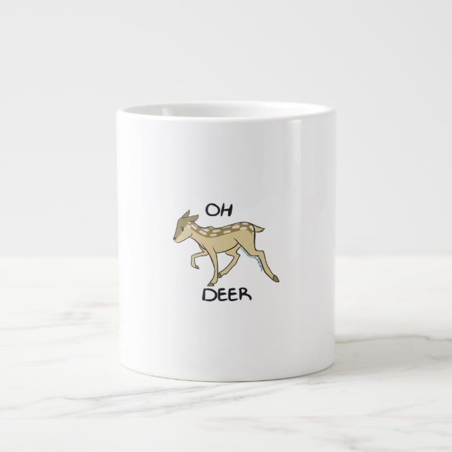 Caneca De Café Grande Oh Deer Elegant Timeless Style  (Frente)