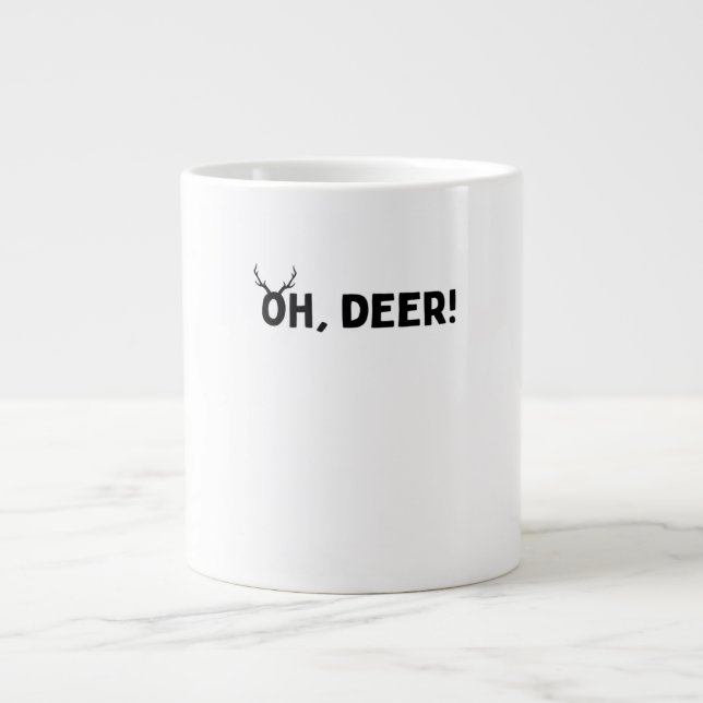 Caneca De Café Grande Oh Deer Estética Simples (Frente)