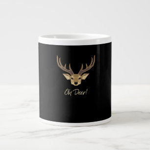 Caneca De Café Grande Oh Deer Expressão Artística Caprichosa