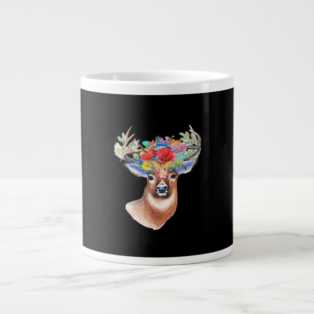 Caneca De Café Grande Oh Deer Modern Artistic Style  (Frente)
