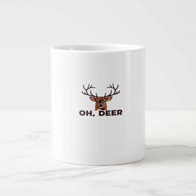Caneca De Café Grande Oh Deer Modern Clean Design  (Frente)