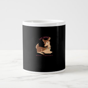 Caneca De Café Grande Oh Deer Natal Design Moderno