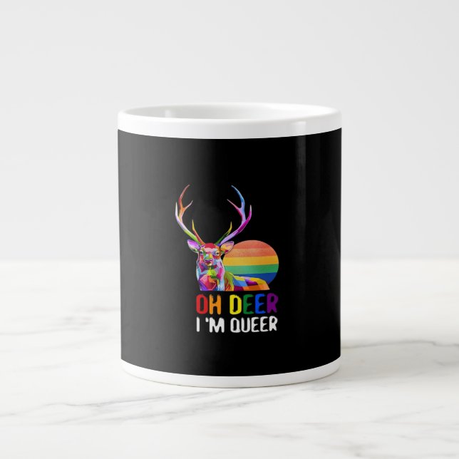 Caneca De Café Grande Oh Deer Queer Minimal Modern Style  (Frente)