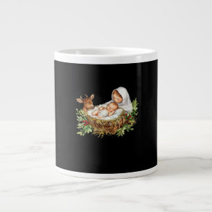 Caneca De Café Grande Oh Veado Cena de Natal de Maria Jesus