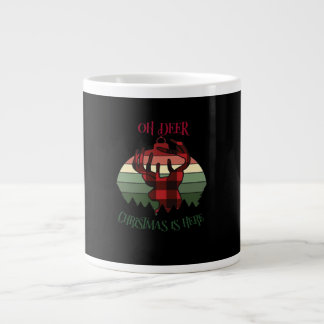 Caneca De Café Grande Oh Veado Natal Está Aqui Alegre Estética 