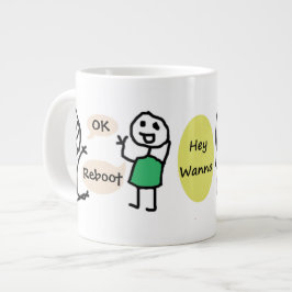Caneca De Café Grande OK Reinicializar e eliminar Jumbo Mug por RoseWrit