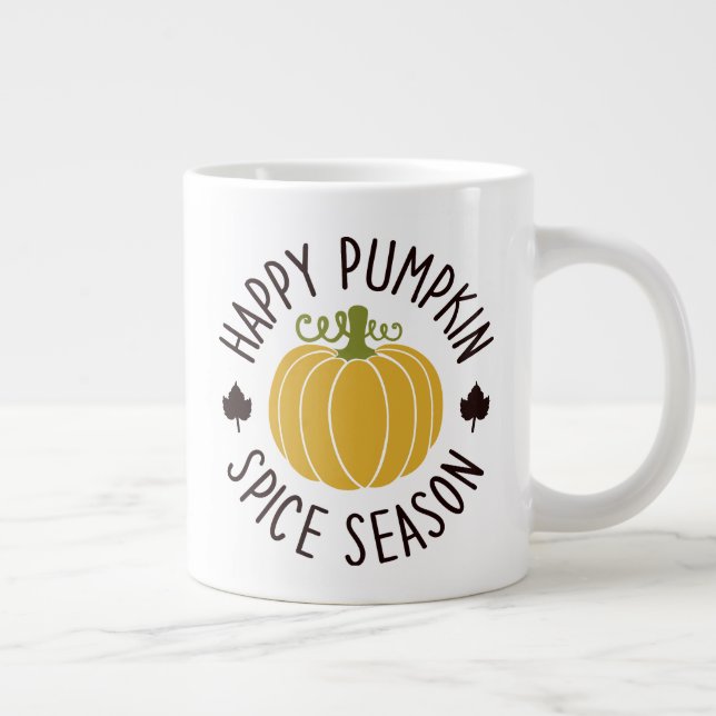 Caneca De Café Grande Olá Pumpkin Spice Season 20 oz Cerâmica Mug (Direita)