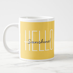 Caneca De Café Grande Olá, Sunshine Yellow Modern Typografia