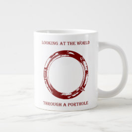 Caneca De Café Grande Olhando para o Mundo Através de uma Escotilha 1 co