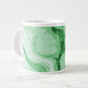 Caneca De Café Grande Olhar Ágata Verde Floresta Druzy