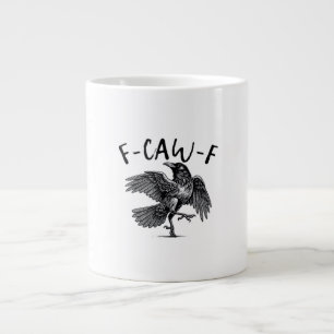 Caneca De Café Grande Olhar Casual Estético Corvo F Caw F Gótico Diverti