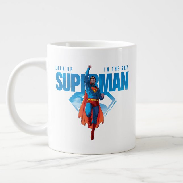 Caneca De Café Grande Olhe para cima É o Super-Homem (Esquerda)
