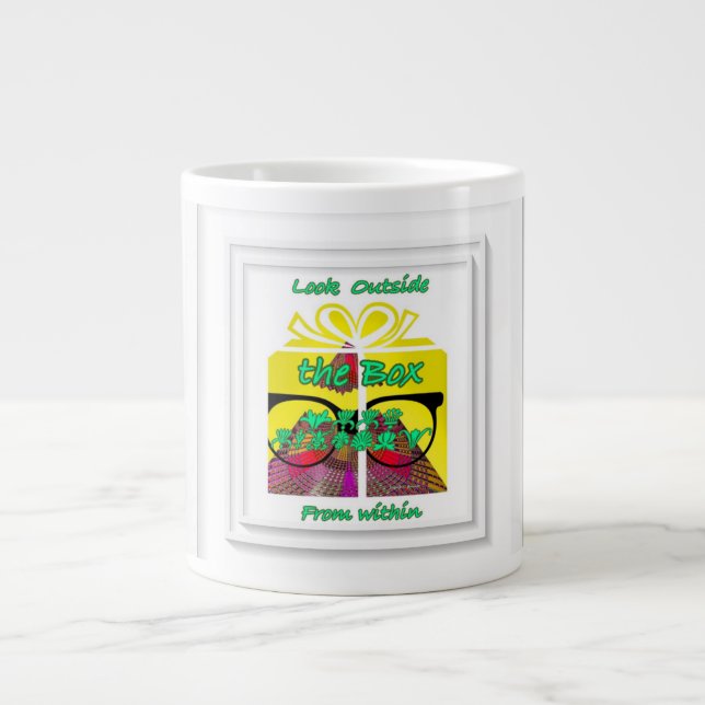 Caneca De Café Grande Olhe Para Fora Da Caixa De Dentro (Frente)