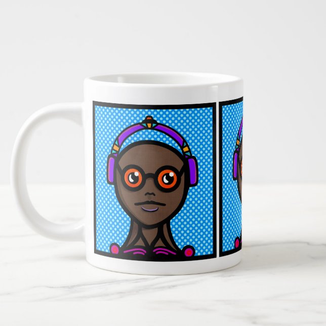 Caneca De Café Grande Olhe Veja em Design de Tons (Esquerda)