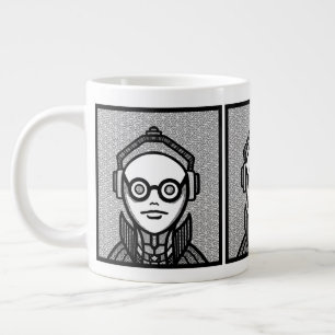 Caneca De Café Grande Olhe Veja em Design de Tons