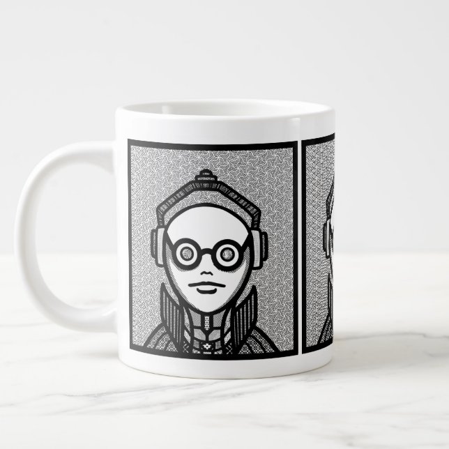 Caneca De Café Grande Olhe Veja em Design de Tons (Esquerda)