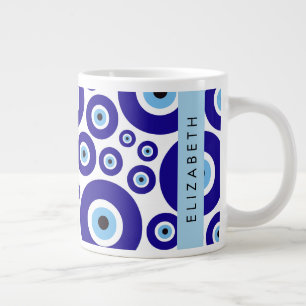 Caneca De Café Grande Olho do Mal, Olho Grego, Olho Turco, Mati, Seu Nom